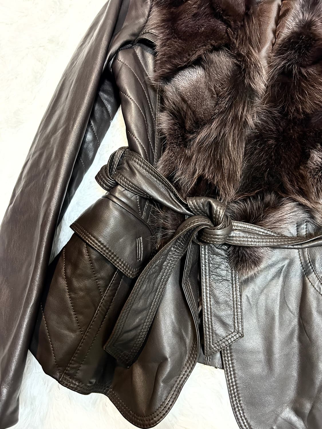 lambskin rabbit fur detailed jacket 상품이미지2