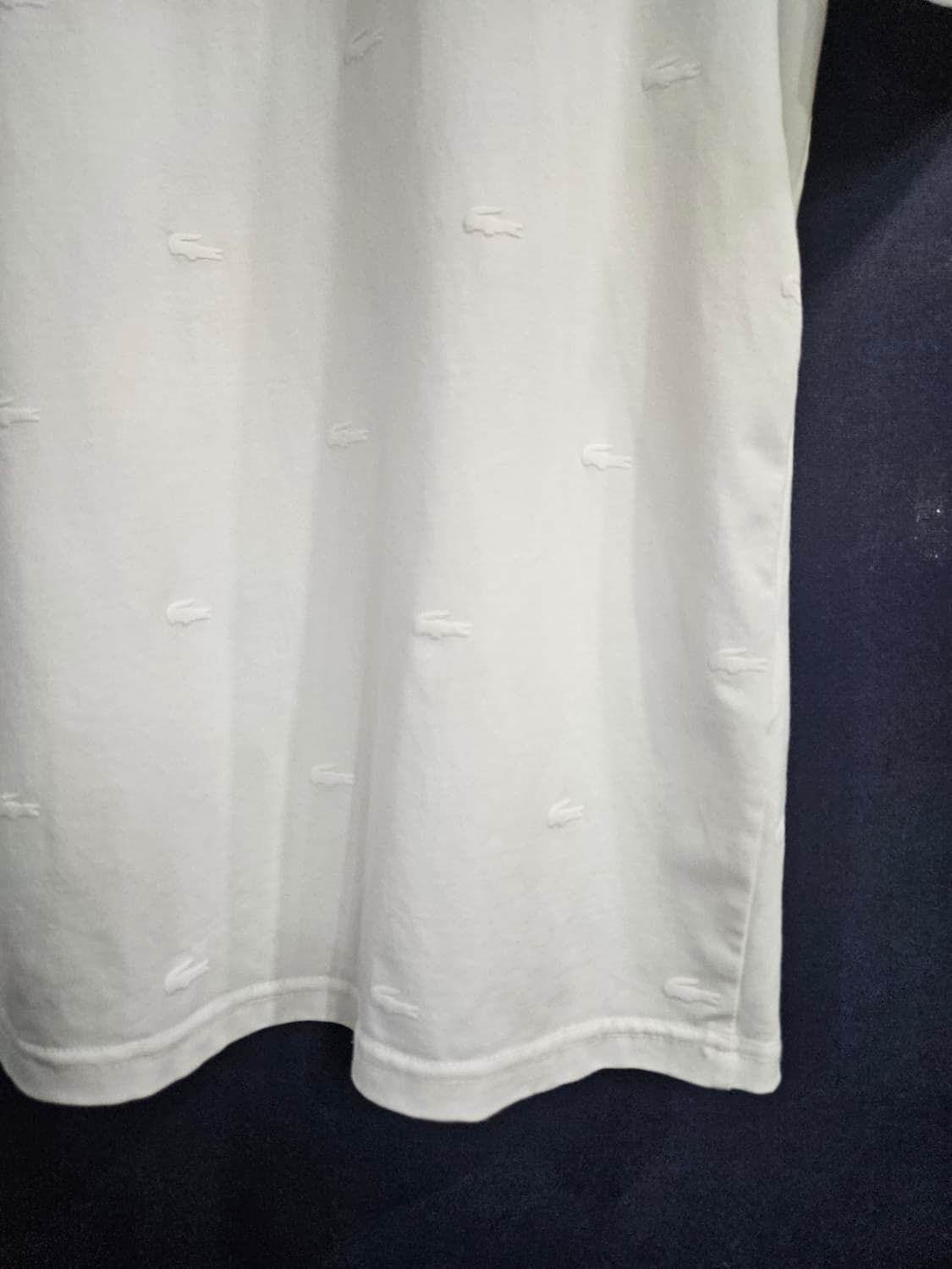 라코스테 스포츠 로고패턴 화이트 남성 110 반팔티  상품이미지5