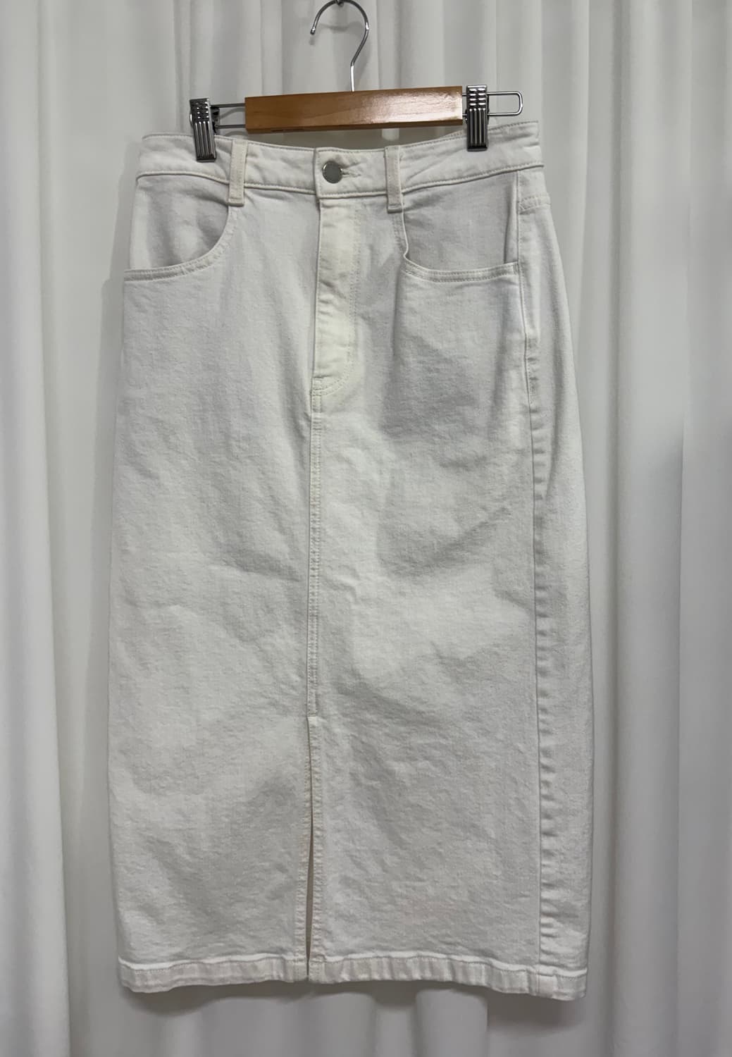 GU 화이트 데님 롱 스커트  상품이미지1