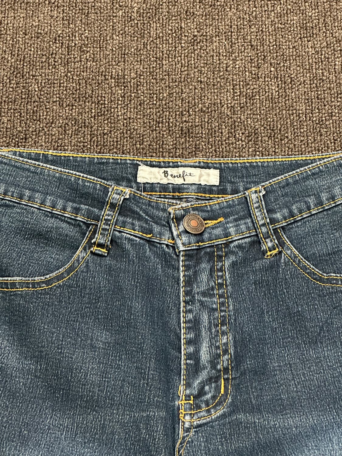 42)Japanese vintage 여성 격자 스티치 데님팬츠 상품이미지5