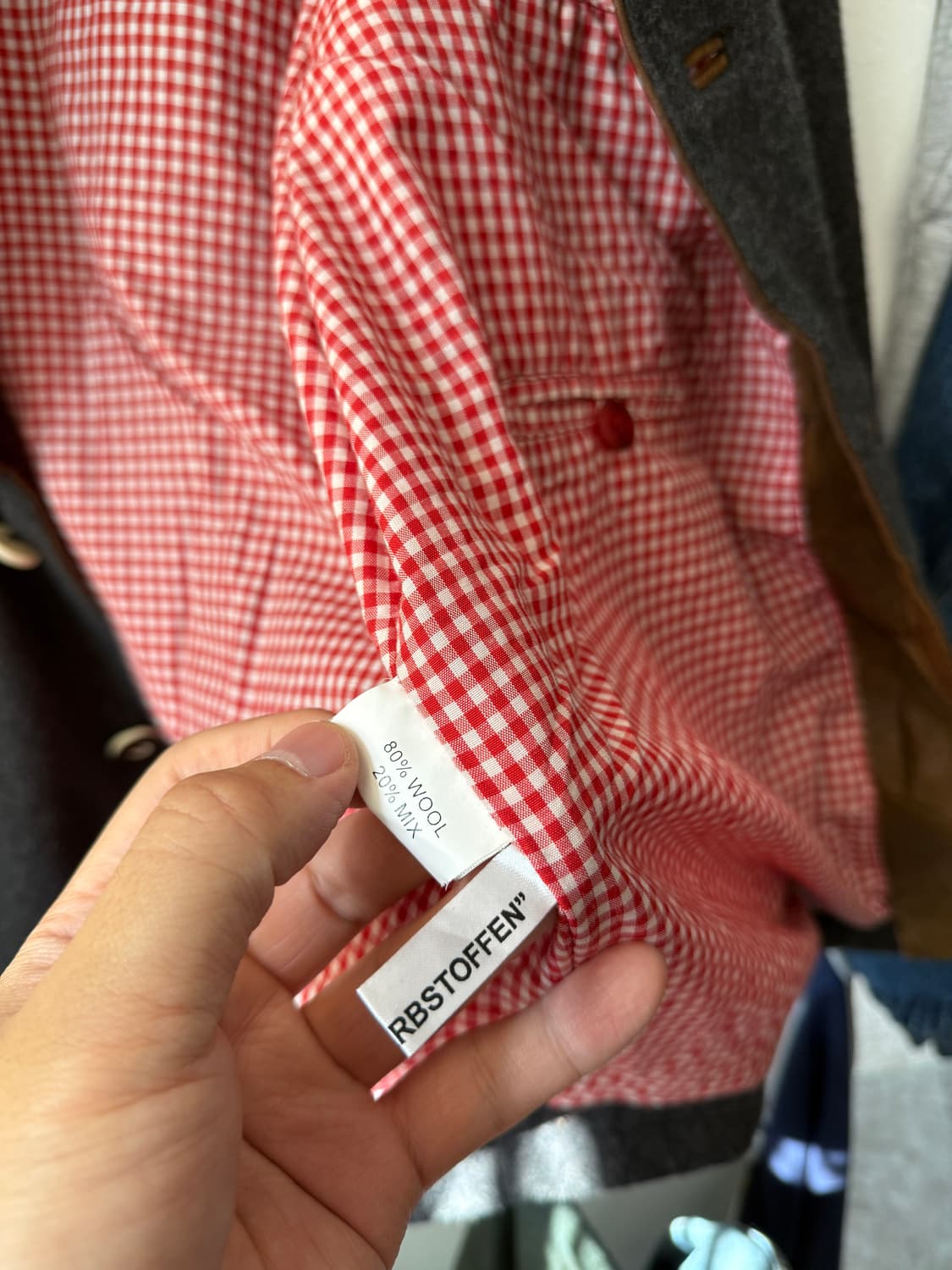 유럽빈티지 스웨이드 울 트위드 자켓 L 상품이미지6