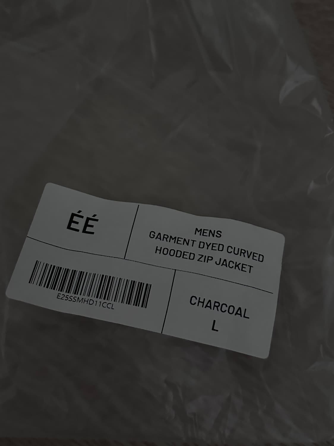 [L] ee 커브드 후드집업 차콜 가먼트다이드 상품이미지3