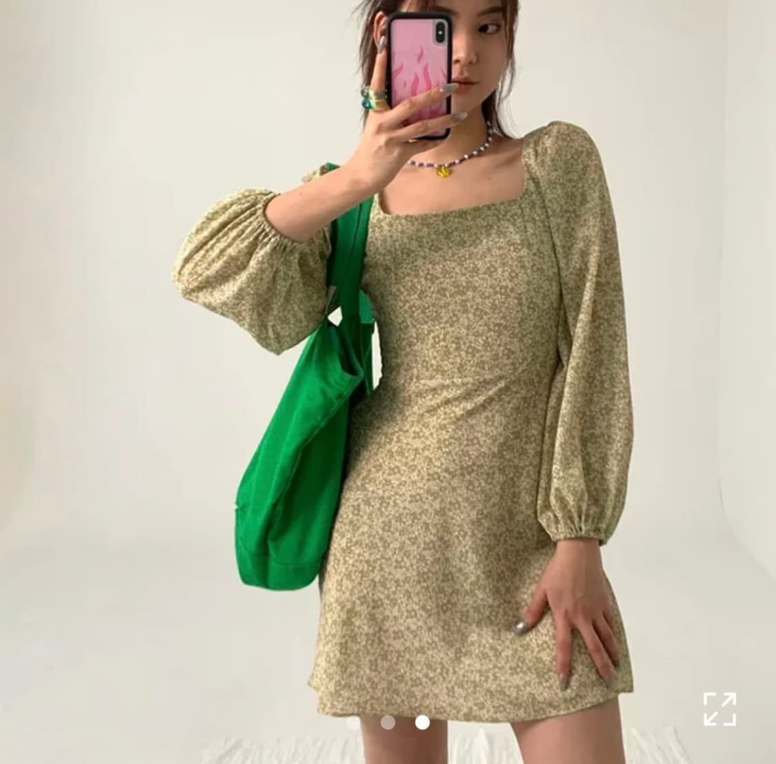루루서울)  파인플라워퍼프드레스(단종) 상품이미지2