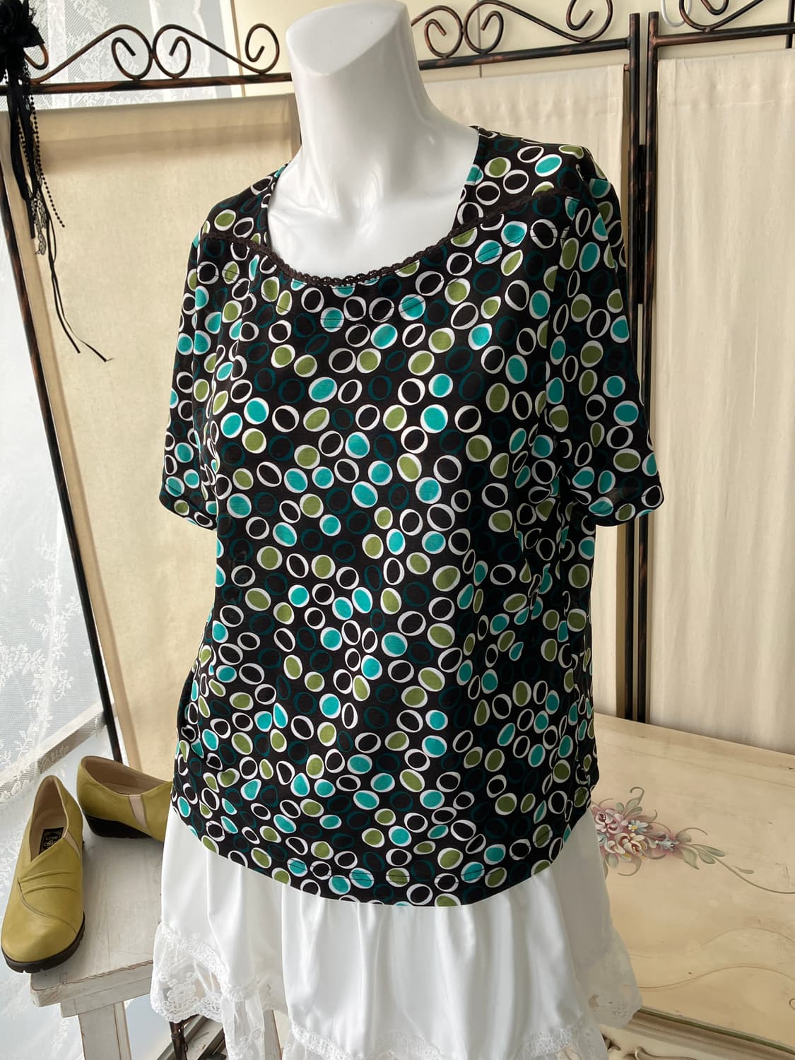 black mint dot blouse 상품이미지1