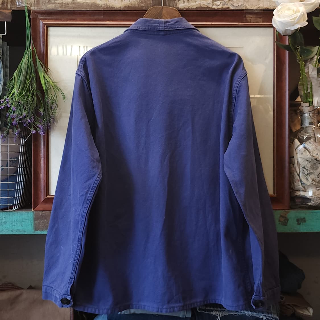 60s 프렌치 워크자켓 프렌치자켓 페이딩 퍼플 블루 52 상품이미지3