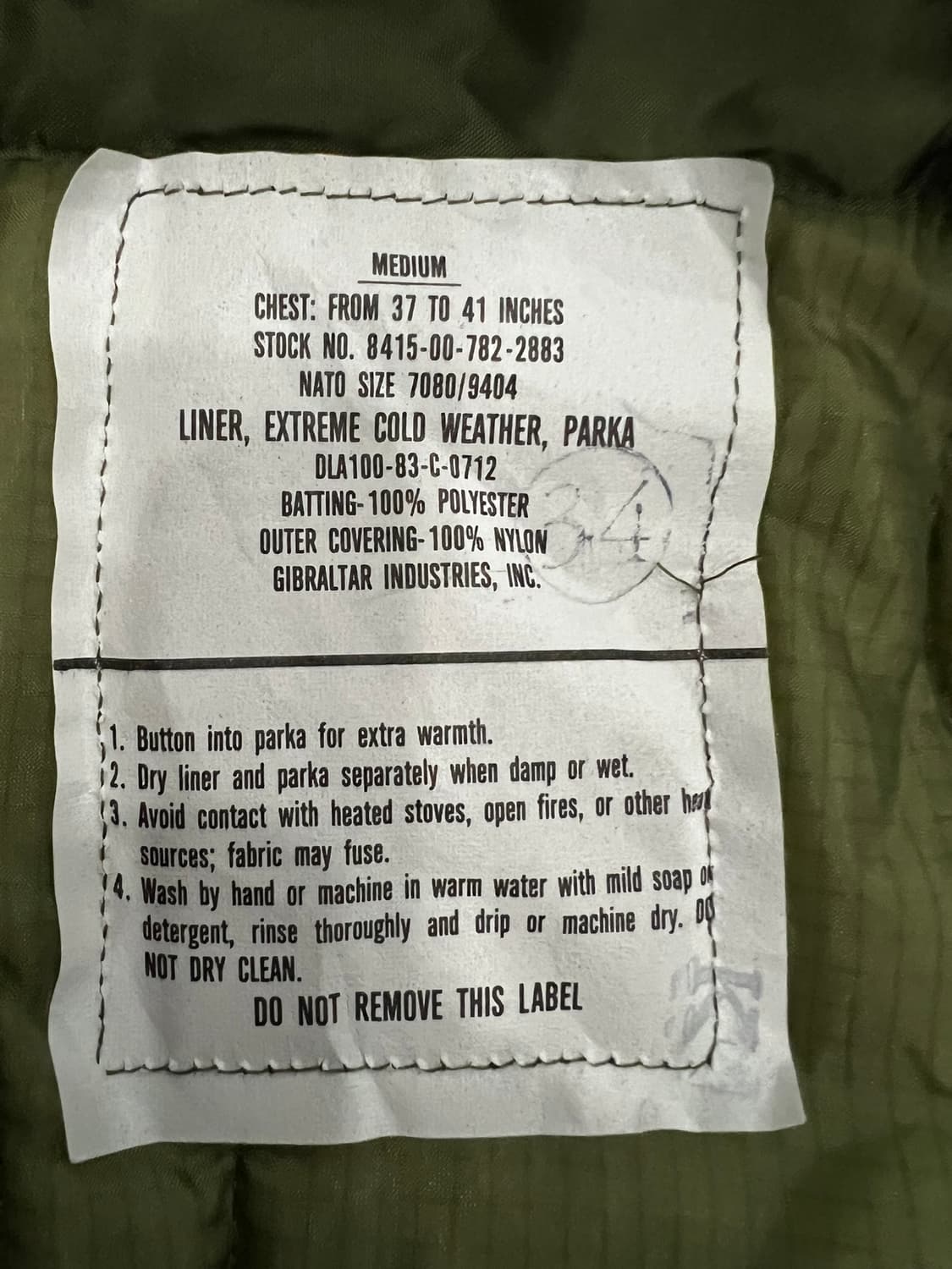 (M) M65 피쉬테일 오리지널 개파카 데드스탁 상품이미지3