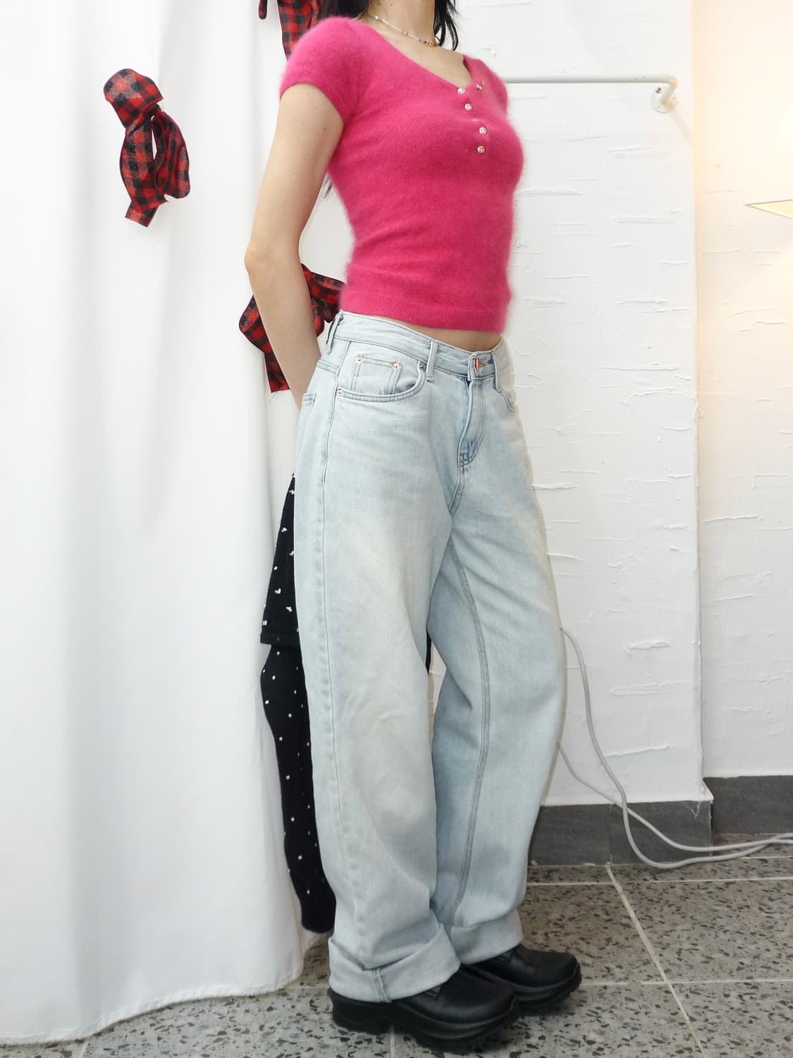 vivid pink sparkle angora knit 상품이미지4