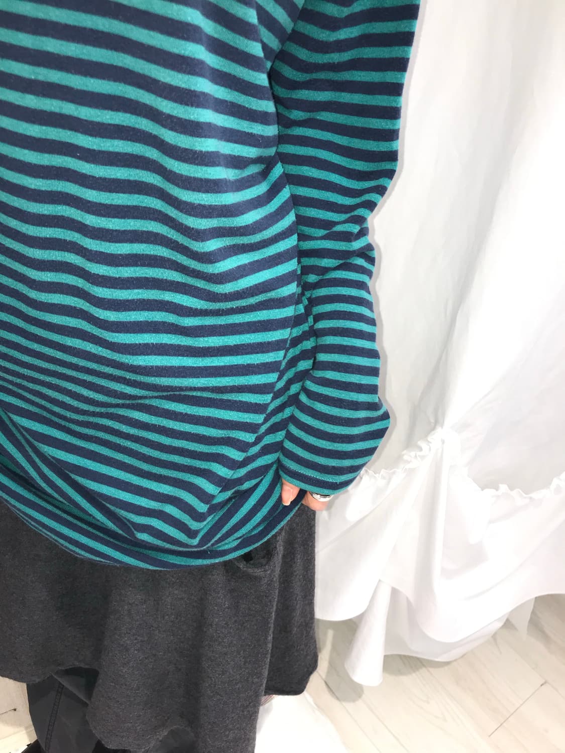 ⊹ Mint Navy Stripe Long Dress 상품이미지2