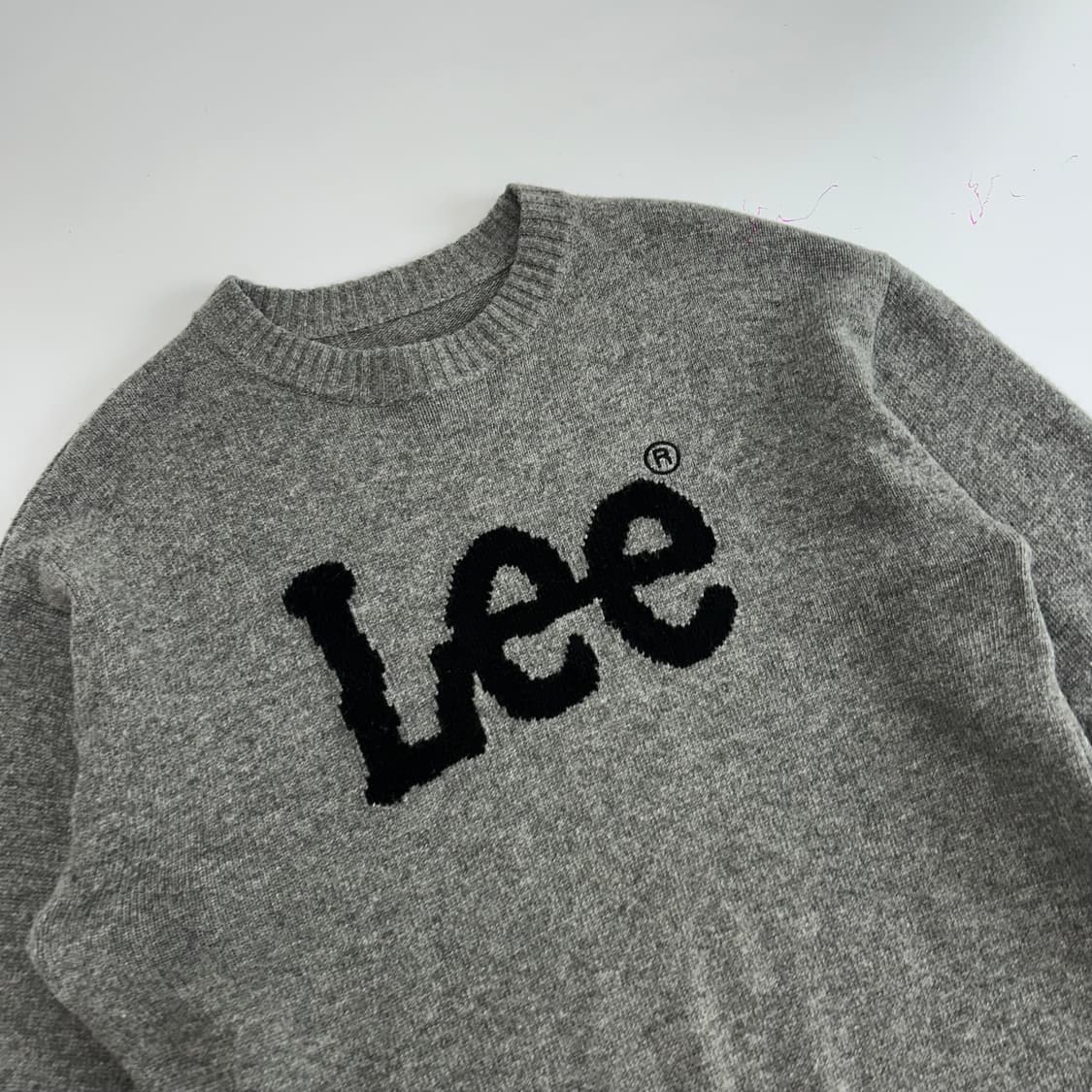 Lee 리 블랙 로고 그레이 니트 상품이미지4