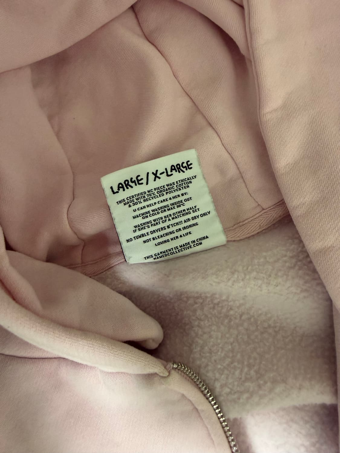 MALFUNCTION BUNNY ZIP HOODIE BABY PINK 상품이미지4