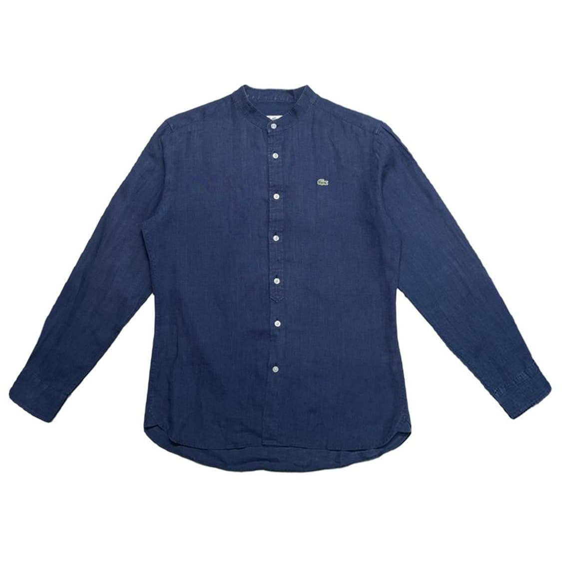 LACOSTE 헨리넥 린넨 셔츠 네이비 40 상품이미지1