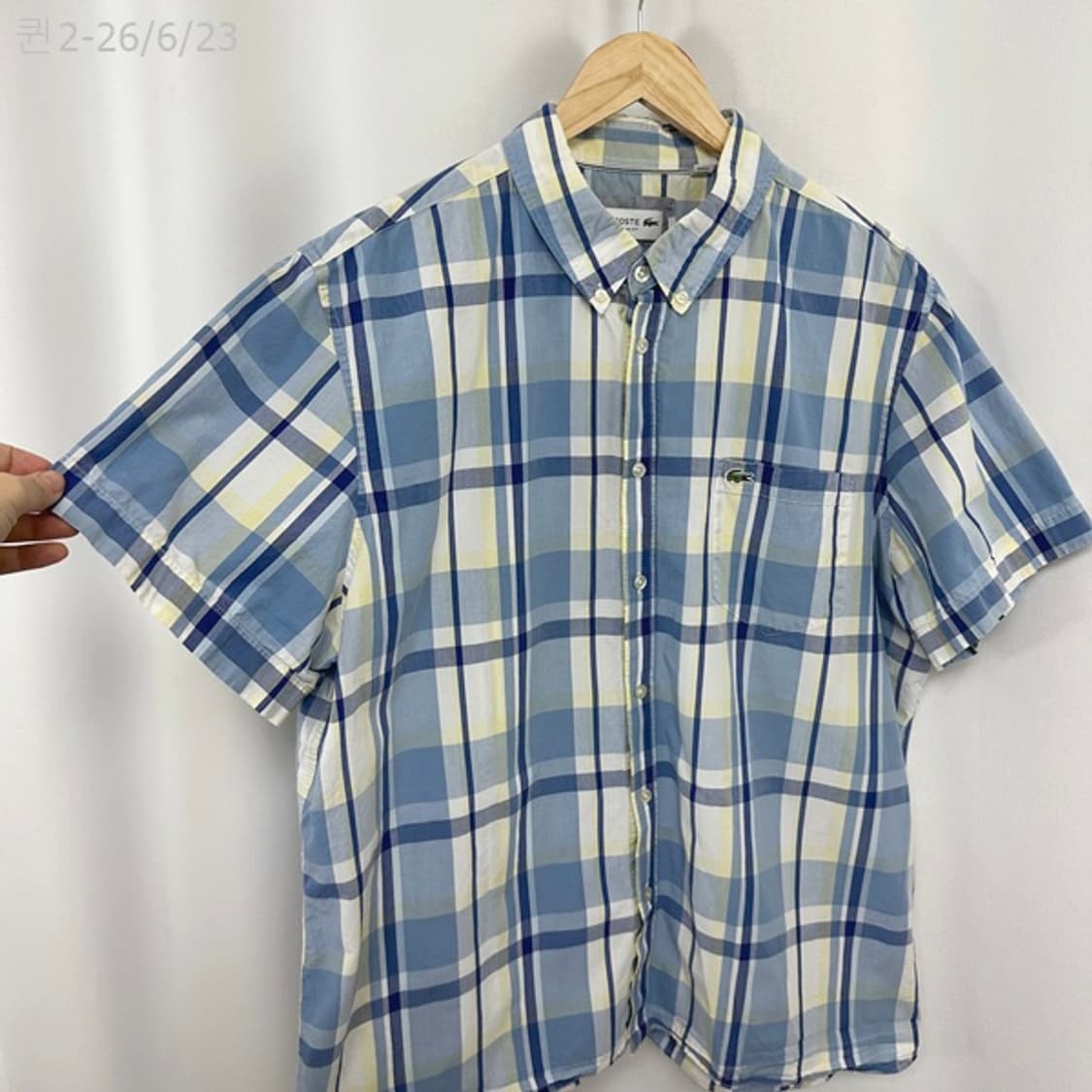 라코스테 남자 반팔 셔츠 남방 슬림핏 46 2XL (실측126) 상품이미지4