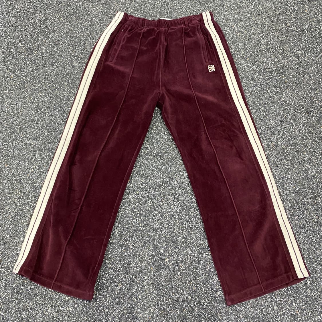 세터 스몰로고 벨루어 버건디 트랙 팬츠 B3830 상품이미지3