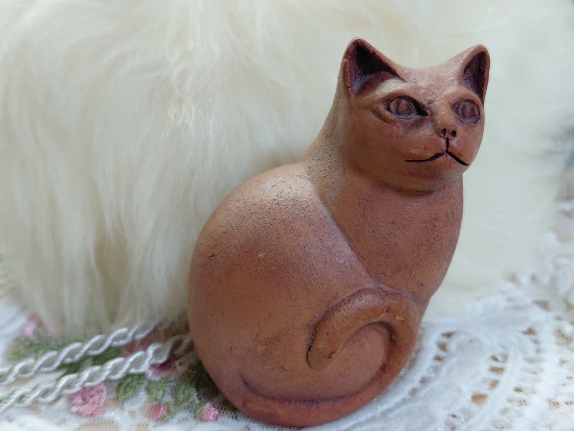Vintage )빈티지 테라코타 고양이 인형 장식품 상품이미지4