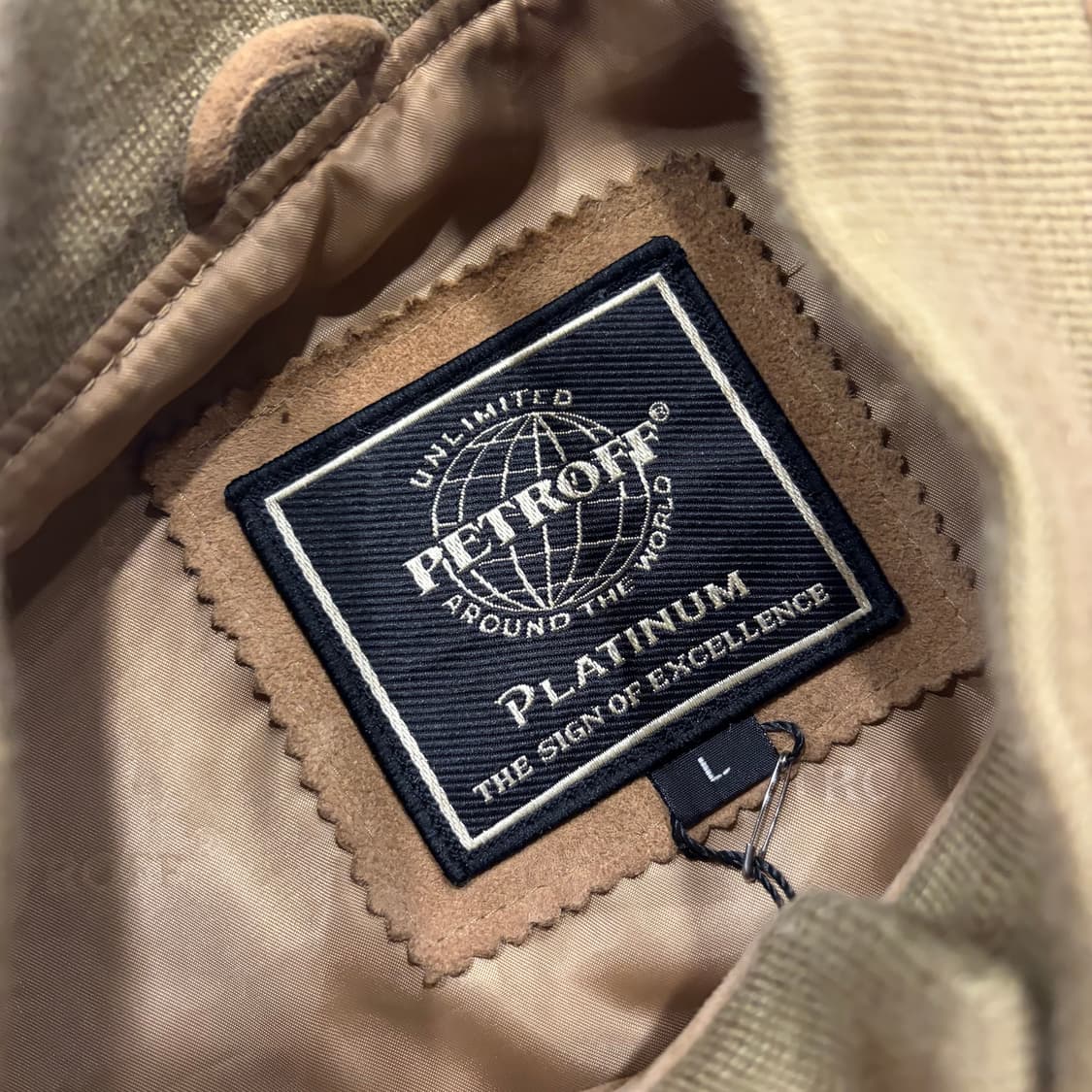 [L] 90s PETROFF 스웨이드 봄버 레더 자켓 브라운 B703 상품이미지6