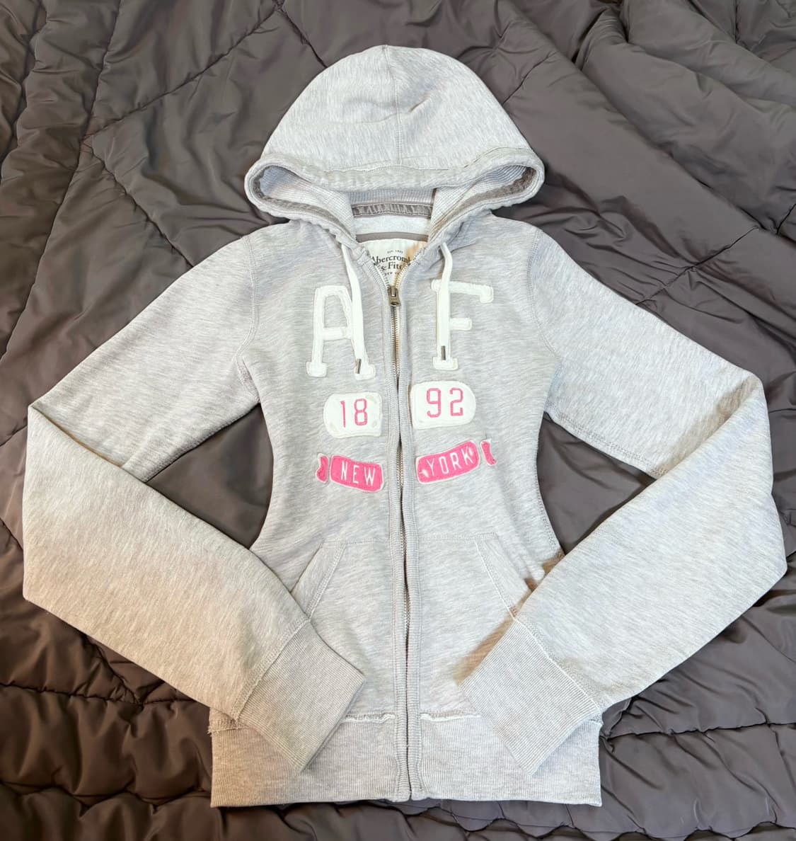 초희귀 대대장 아베크롬비 딱붙핏 후드집업 s 멜란지 그레이 상품이미지1