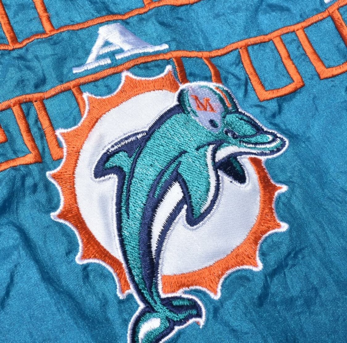 00s 스타터 올드스쿨 바람막이 마이애미 돌핀스 자켓 XL 상품이미지10