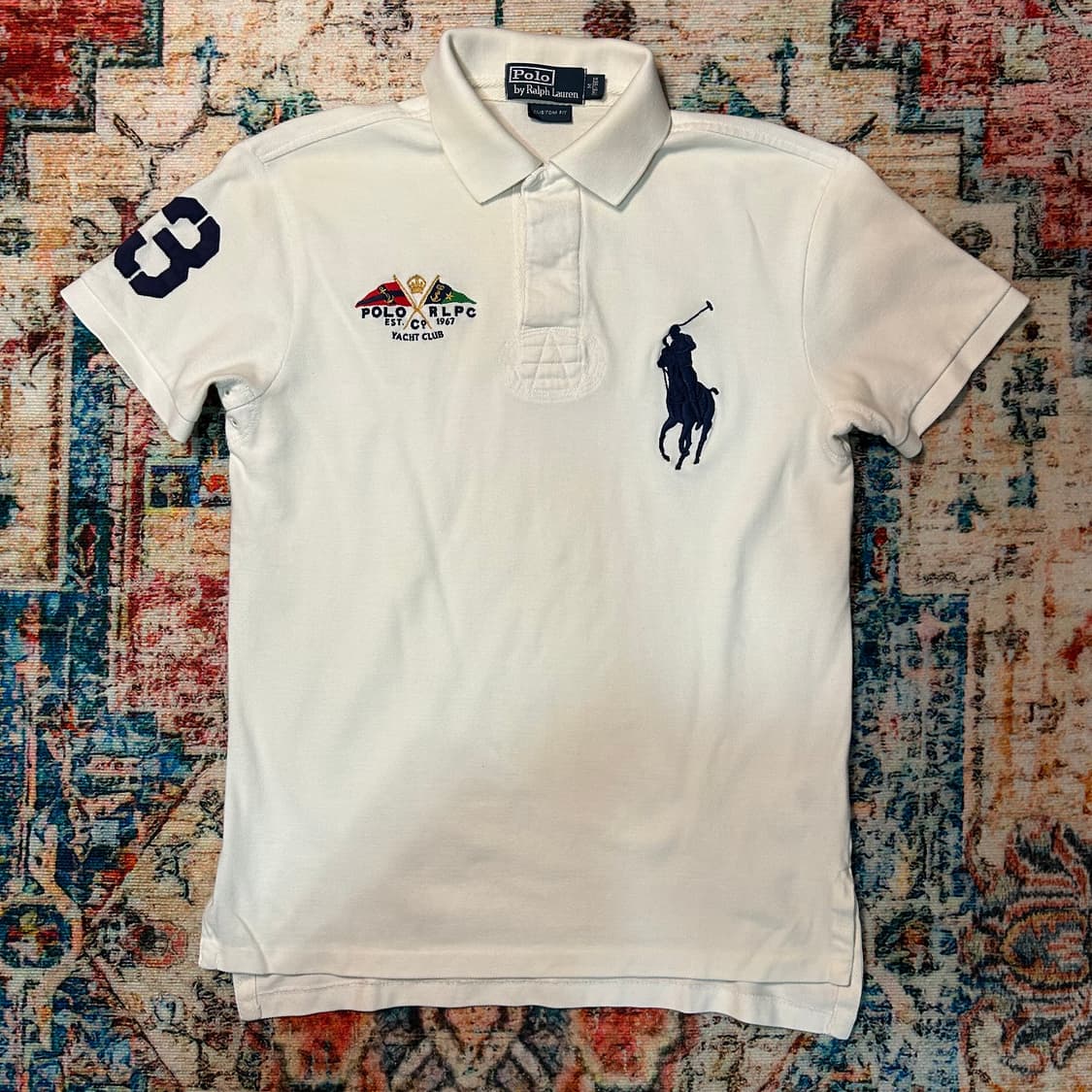 [M] 폴로 랄프로렌 요트클럽 자수로고 빅포니 럭비반팔 상품이미지1