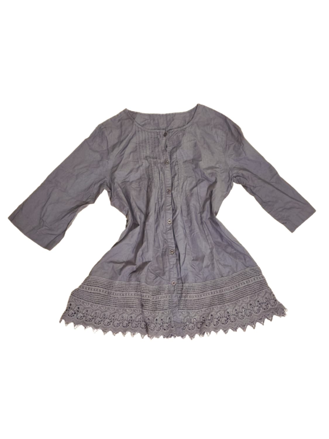 빈티지 레이스 크로쉐 핀턱 브라운 블라우스 모리걸하구미히피오리엔탈페어리 상품이미지1