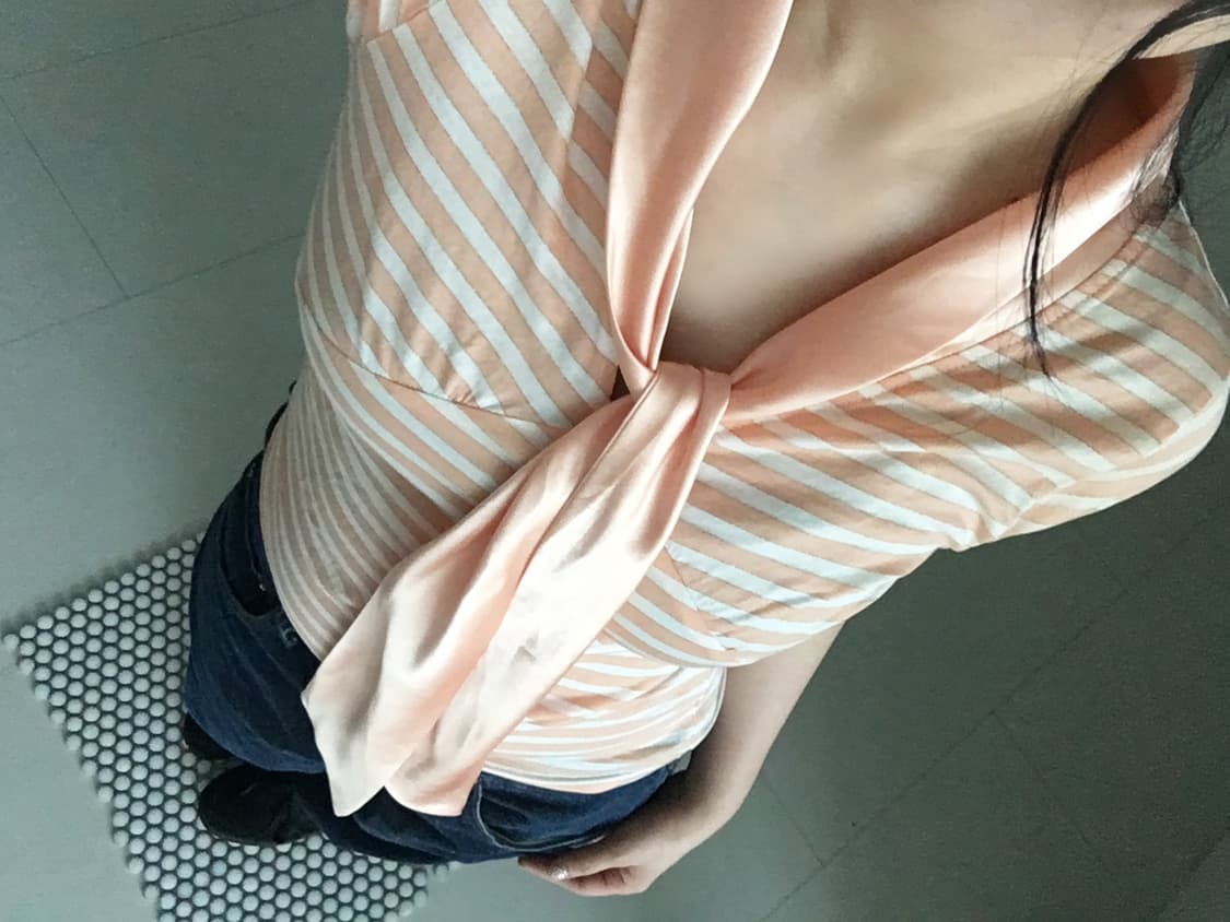 stripe neck tie tee 상품이미지10