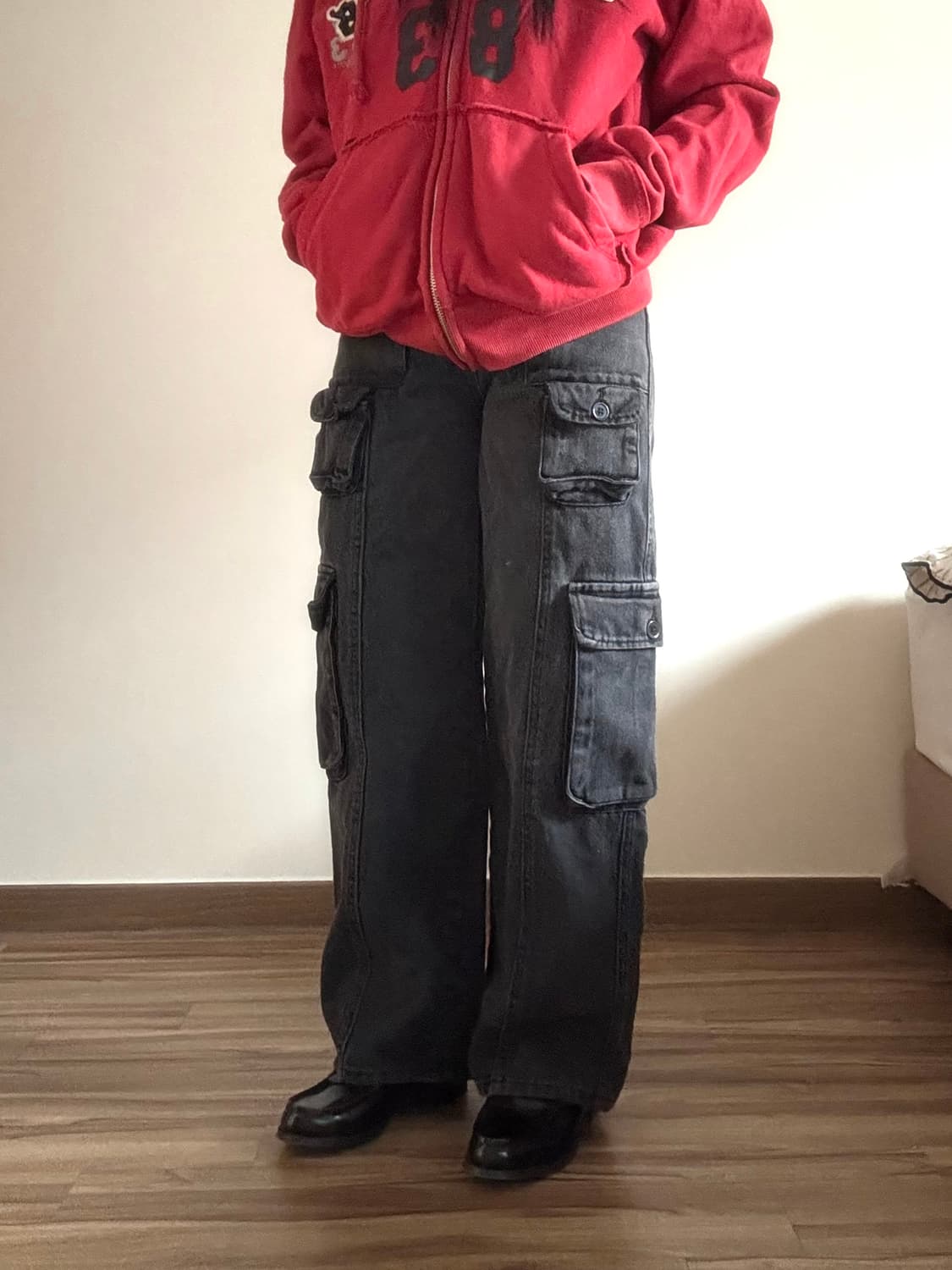 흑청 카고 바지 상품이미지4