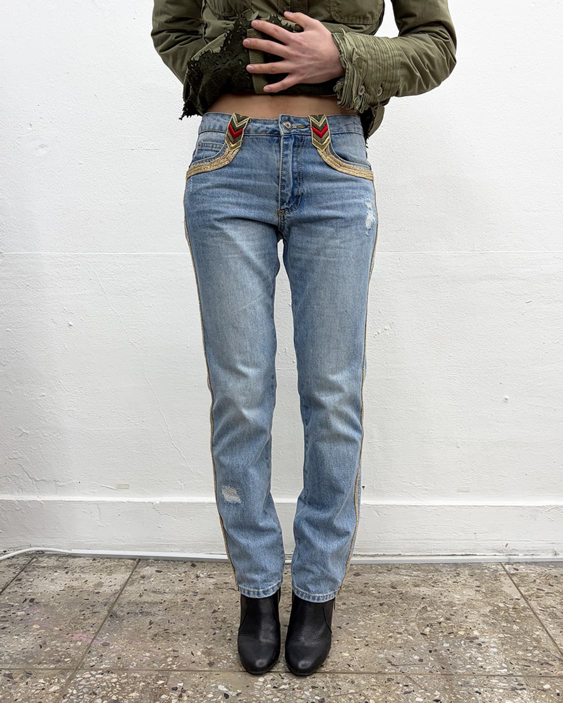 에르마노 설비노 글리터 포인트 데님 팬츠 상품이미지1