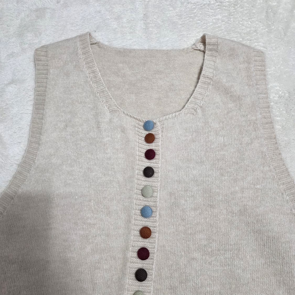 (OS)여성 컬러 단추 니트 베스트 조끼 상품이미지2