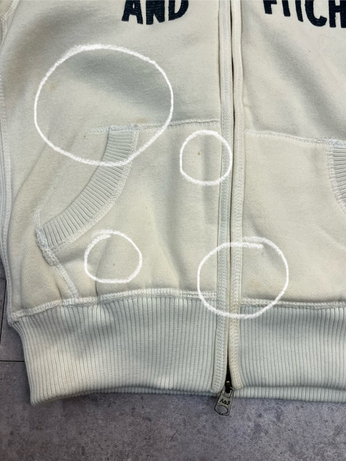 아베크롬비 투웨이 퍼 후드집업 아이보리 M #csz2459 상품이미지6