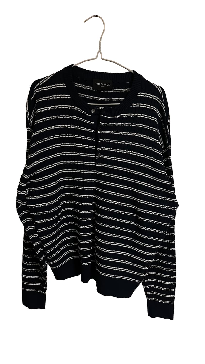 [포커페이스 케이블 스트라이프 헨리넥 니트] 50 size 상품이미지1