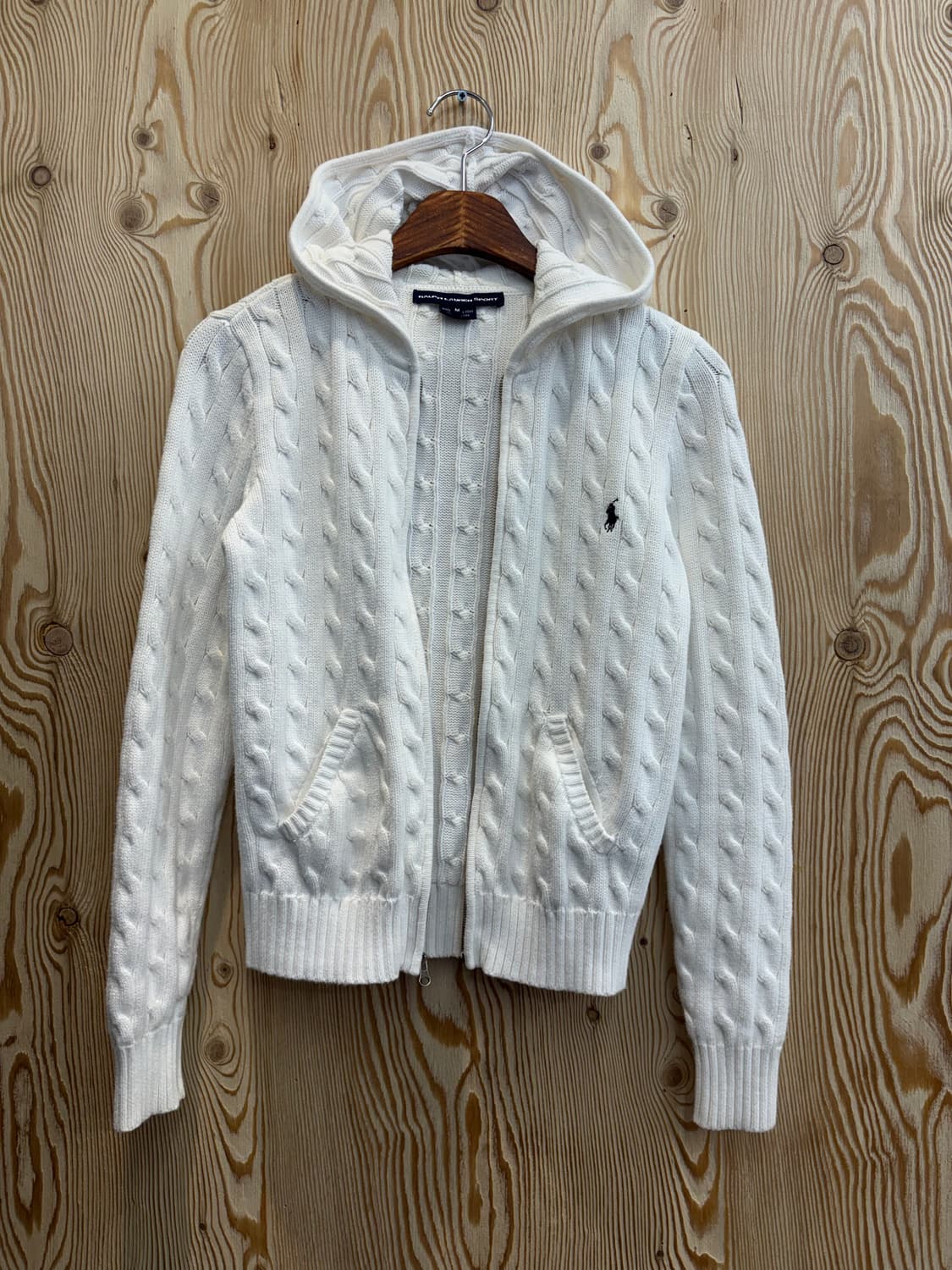 폴로 랄프로렌 우먼 케이블 니트 후드집업 상품이미지2