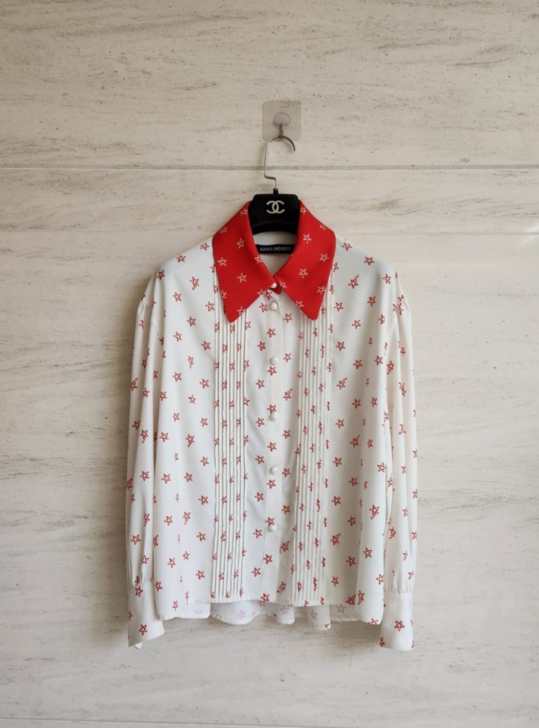 럭키슈에뜨 컬러블록 블라우스 36사이즈 상품이미지4