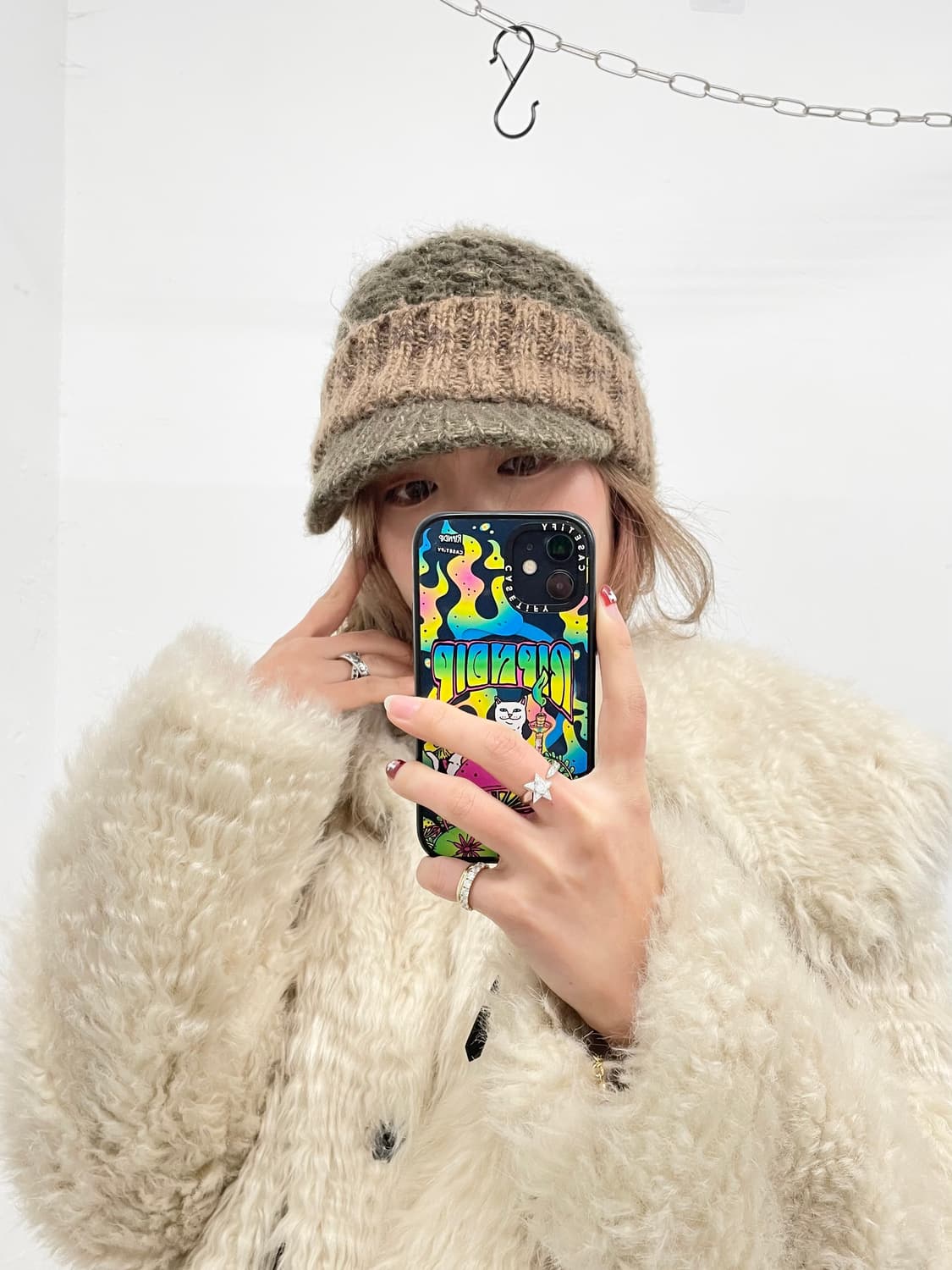 브라운 모리 레이어드 니트 비니  상품이미지2