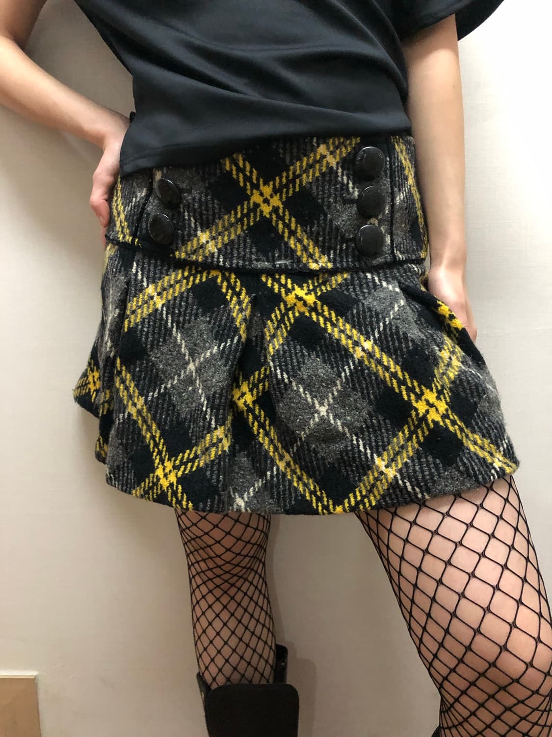 빈티지 티니위니 체크 플리츠 스커트 상품이미지1