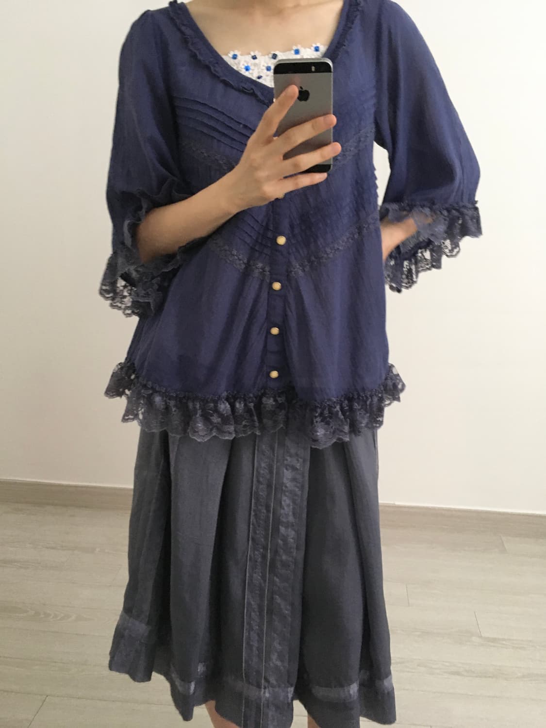 indigo lace top 상품이미지5