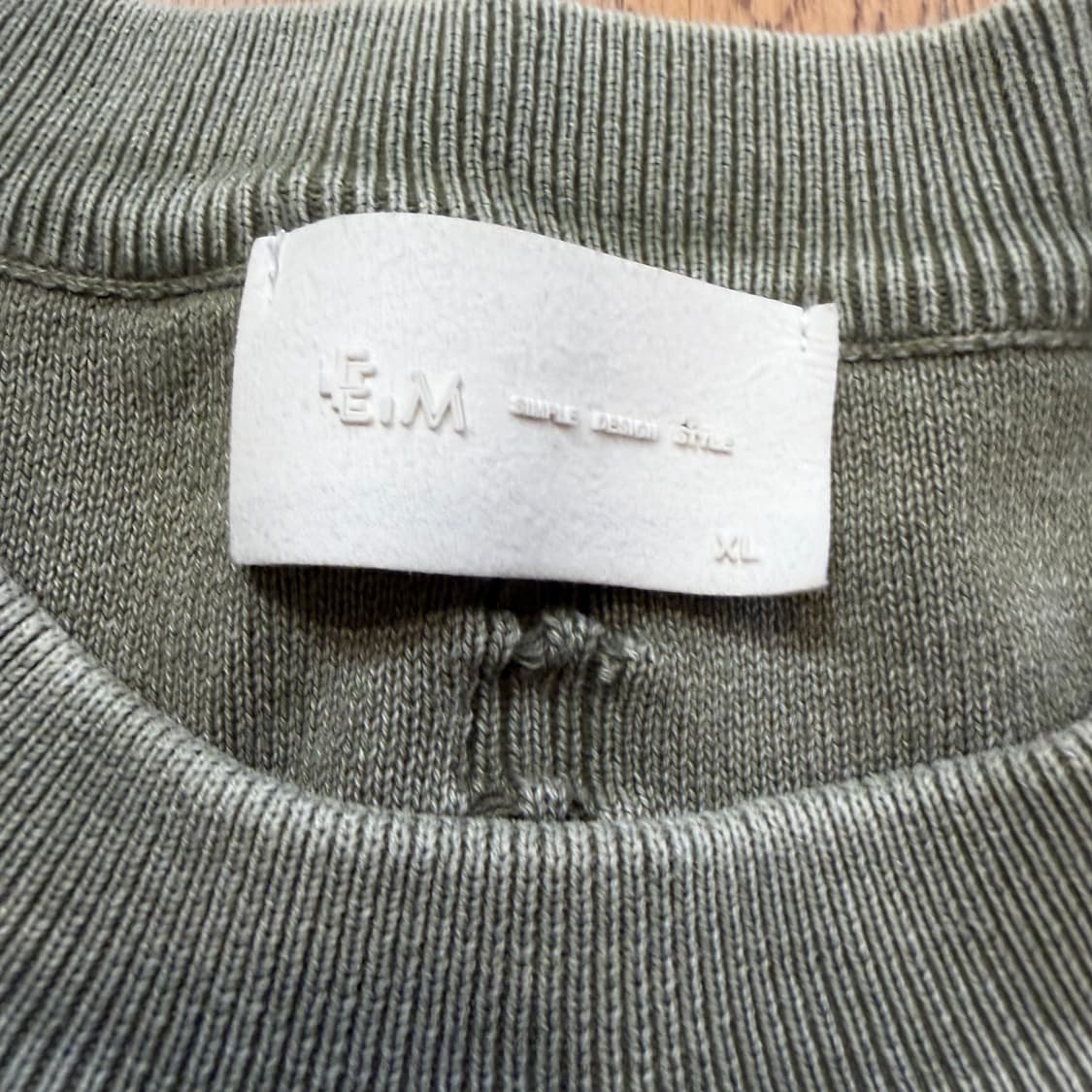 VIntage 데미지 워싱 올리브 카키 맨투맨 상품이미지4