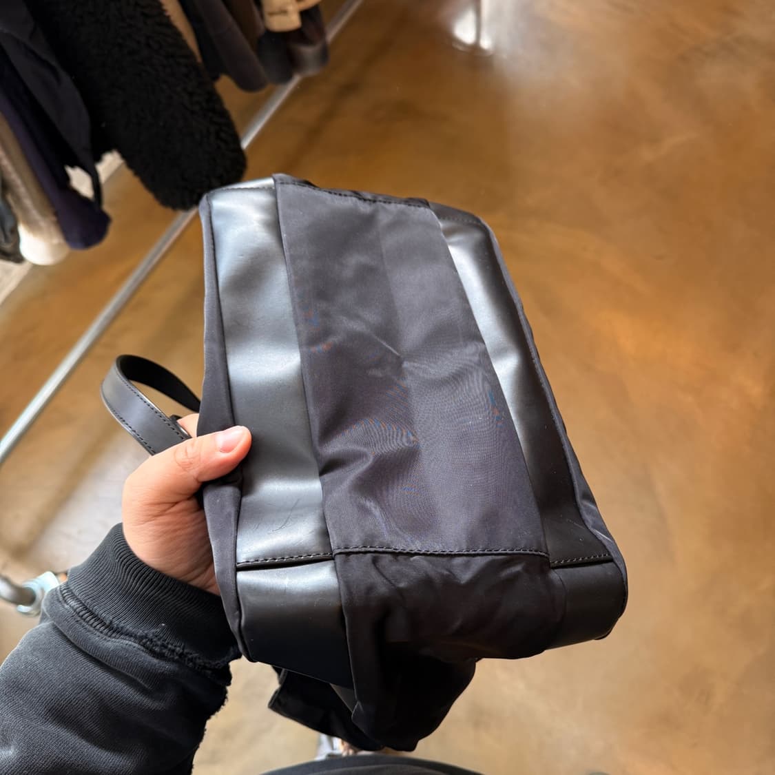 Y'SACCS 요지야마모토 레더 패널 토트백 상품이미지3