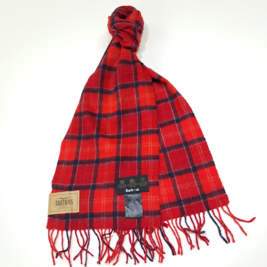 MX537 바버 램스울 오리지널타탄 레드 머플러목도리 상품이미지2