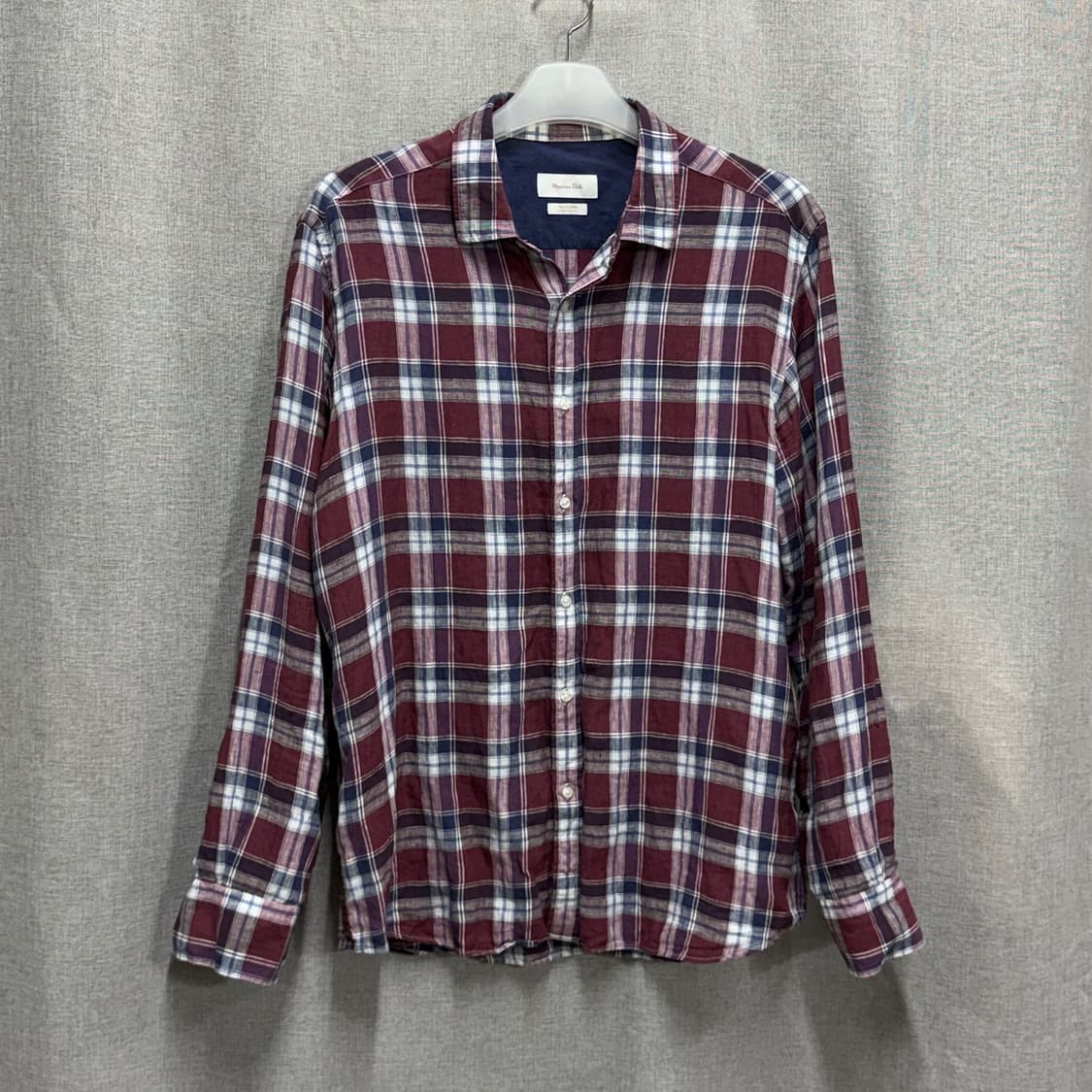 [XL] 마시모두띠 린넨 마 체크 셔츠 남방 상품이미지1