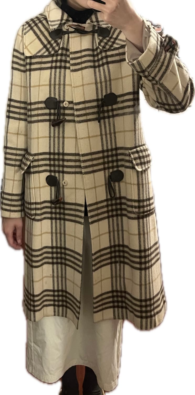 빈티지 체크 떡볶이코트 (착샷o) 상품이미지3