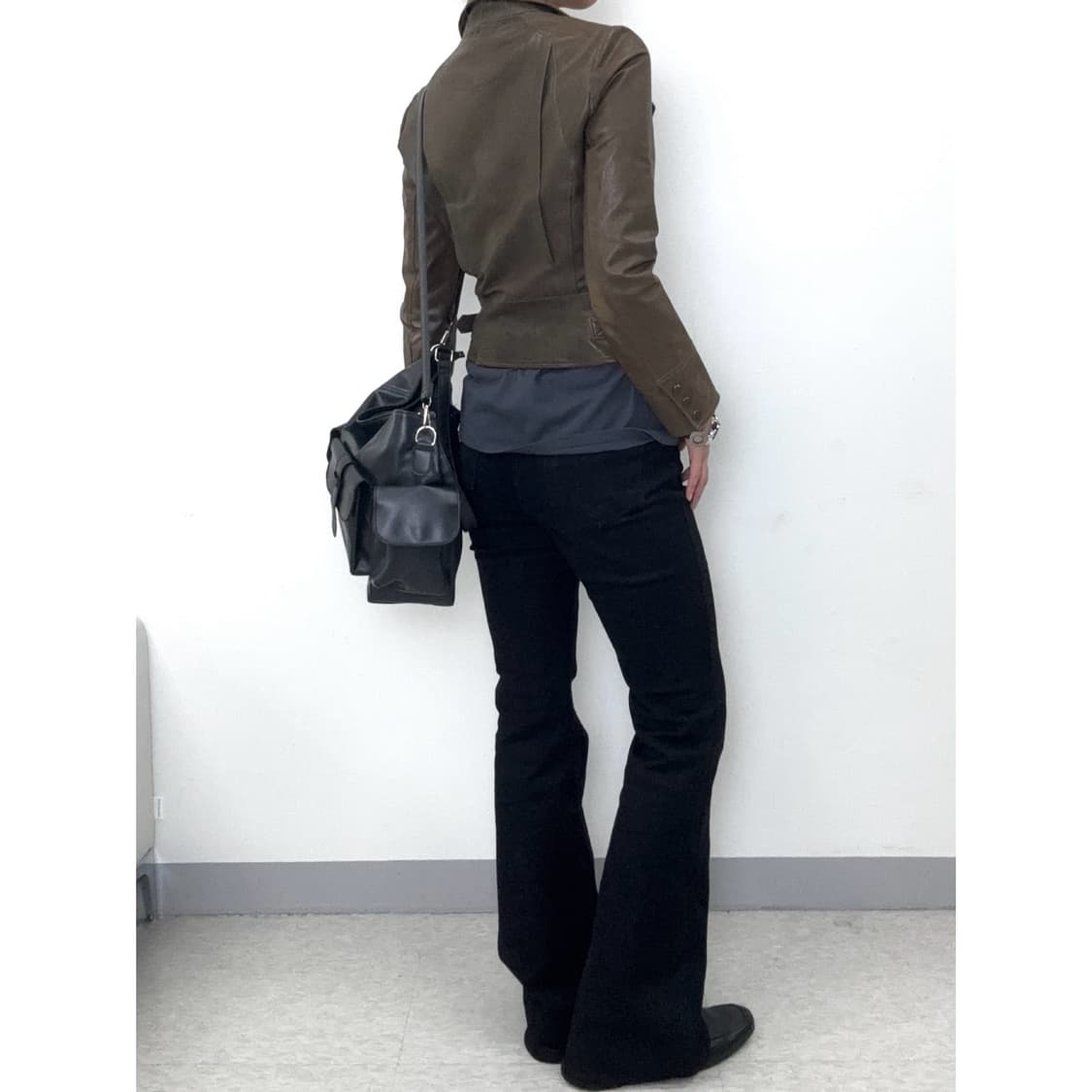 빈티지 브라운 리얼 레더 자켓 락시크 상품이미지4