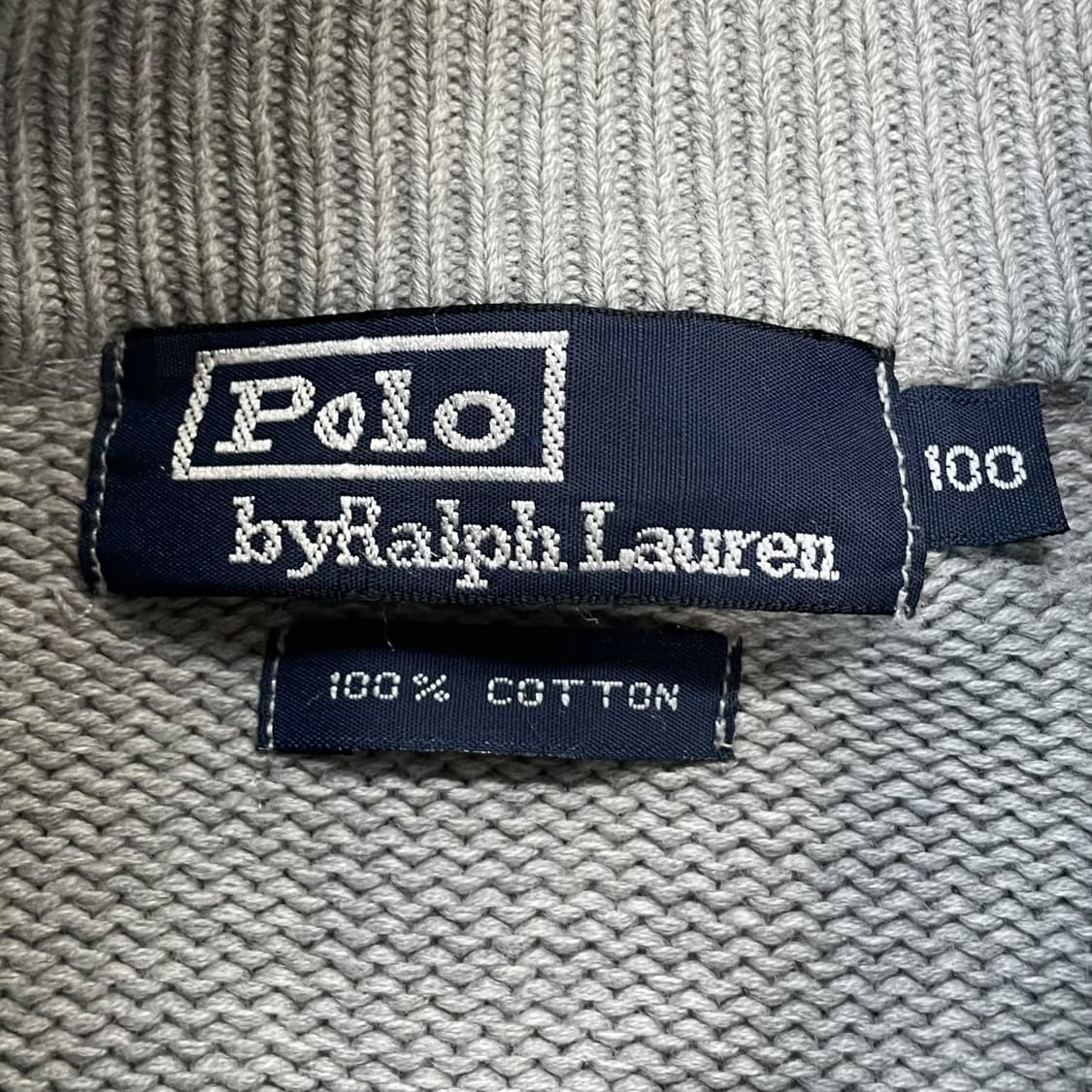 폴로 랄프로렌 포니 로고 코튼 니트 집업 그레이 상품이미지4