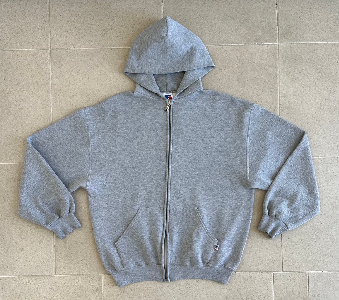 90s 빈티지 러셀 후드집업 그레이 L 상품이미지1