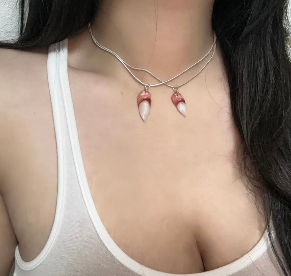 Fang Charm Necklace Sliver 925 상품이미지3