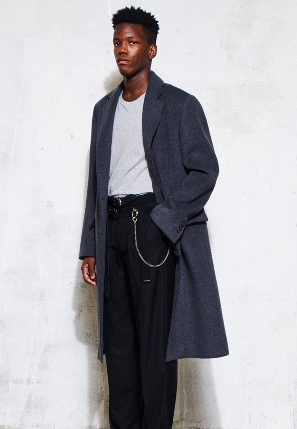 [S] 토니웩 크루도 캐시미어 커팅 코트 다크그레이 차콜 상품이미지2