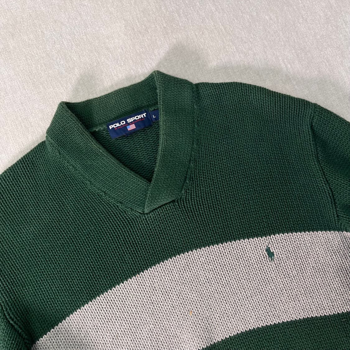 100 폴로랄프로렌 스포츠 브이넥 코튼 니트 상품이미지2