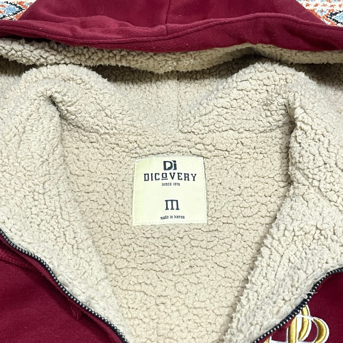 빈티지 디커버리 레드 양털안감 후드집업 여성M 상품이미지4