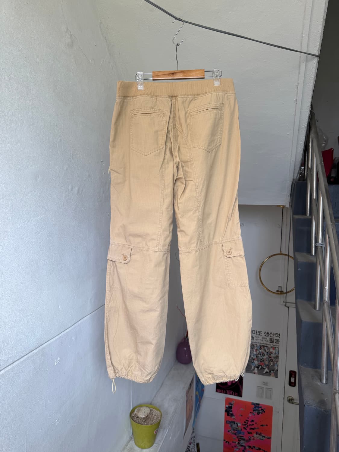 MLB 코튼 100% 카고 스트링 새깅 팬츠 상품이미지5