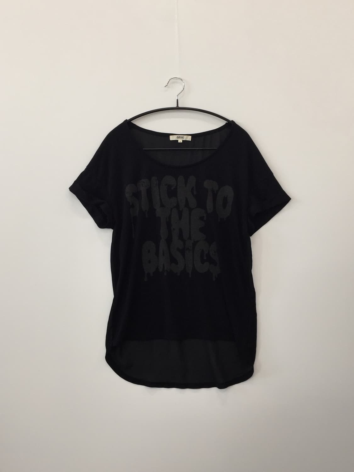 ‘OZOC Y2K Black Graphic T-Shirt 상품이미지3