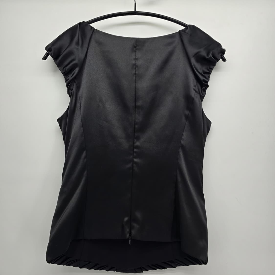 S SOLEZIA 플리츠 새틴 블라우스 블랙 하객룩 블라우스 상품이미지7