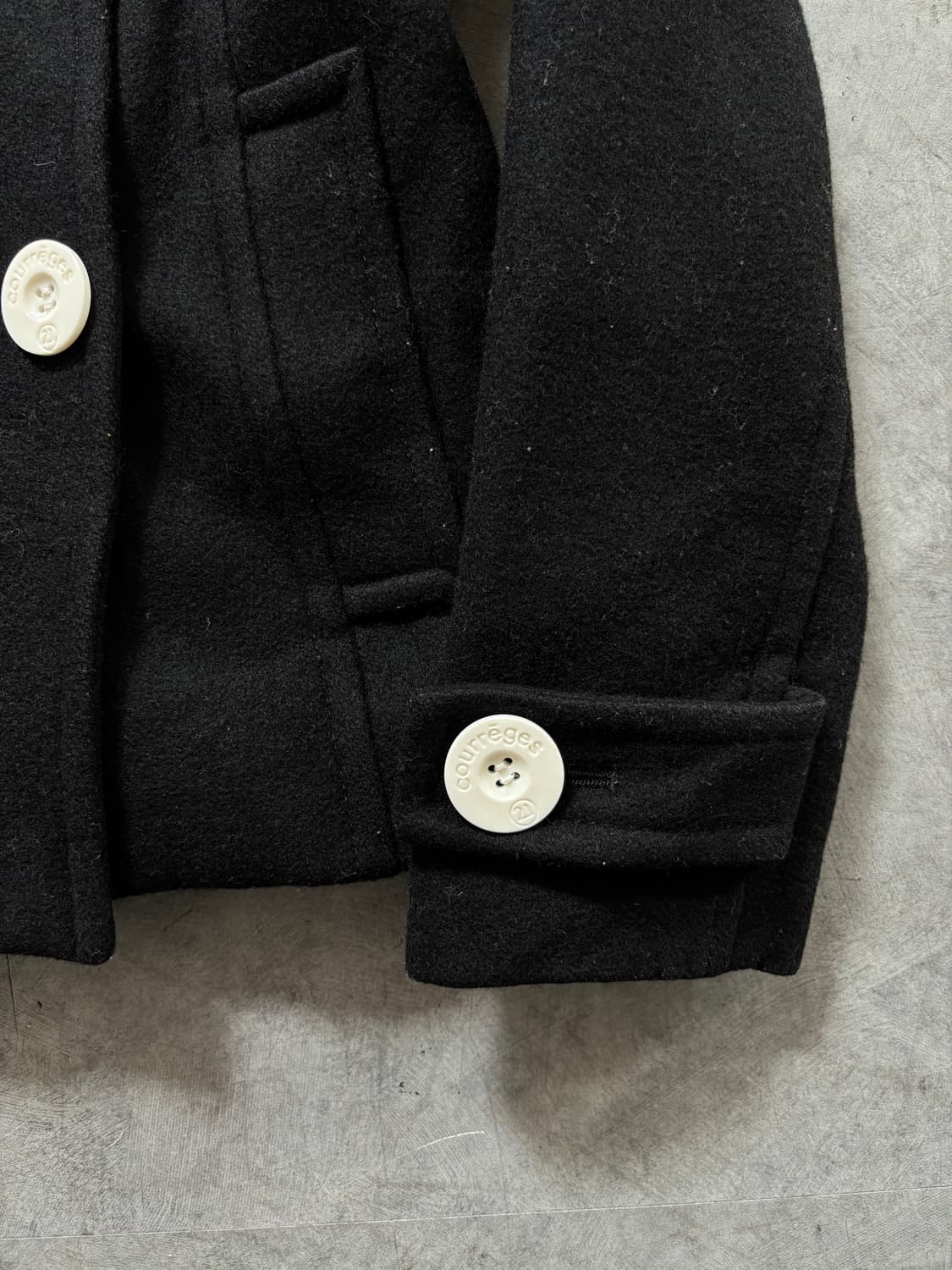 Courreges 꾸레쥬 블랙 더블 피코트  상품이미지7